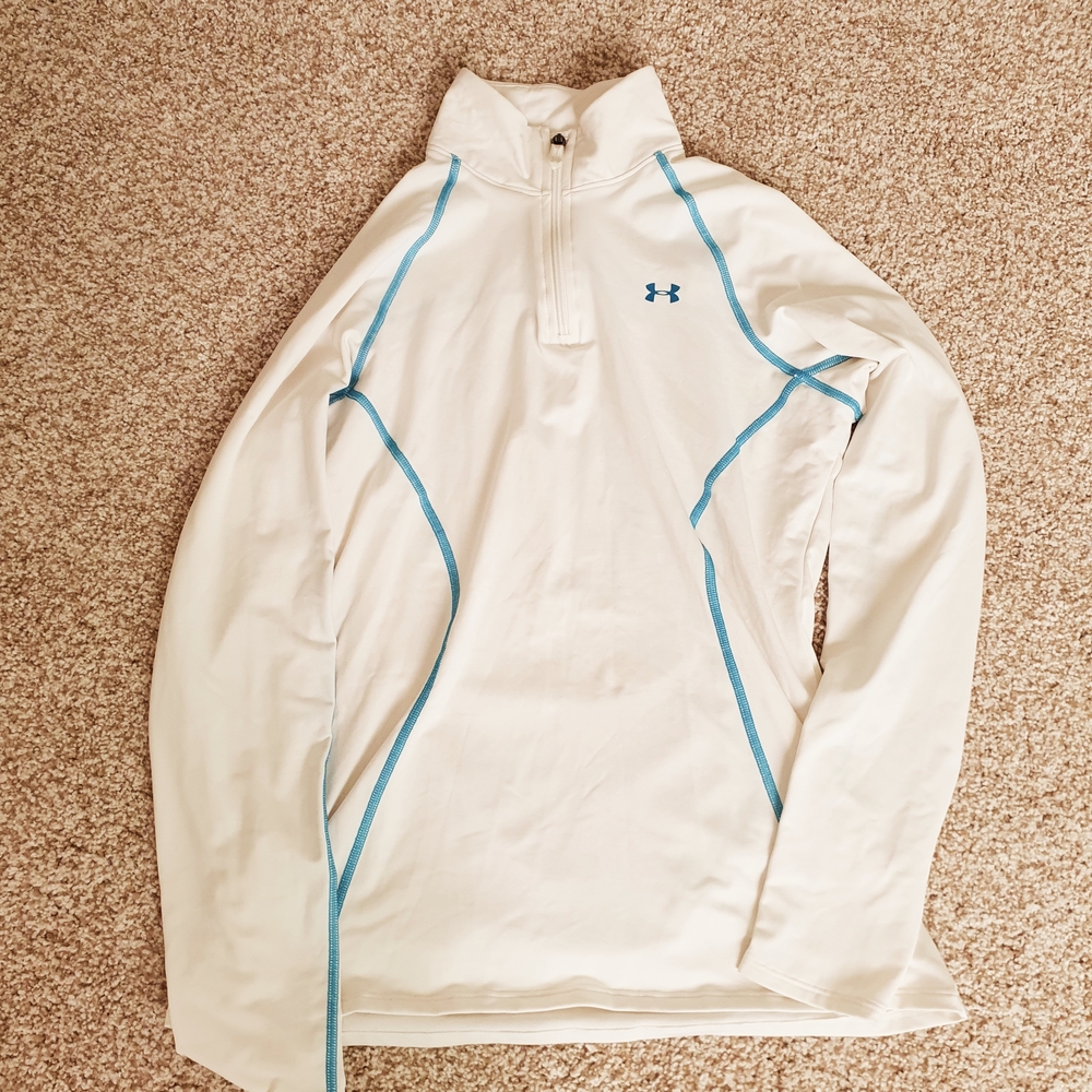 Under Armour White and Blue Long Sleeve Top